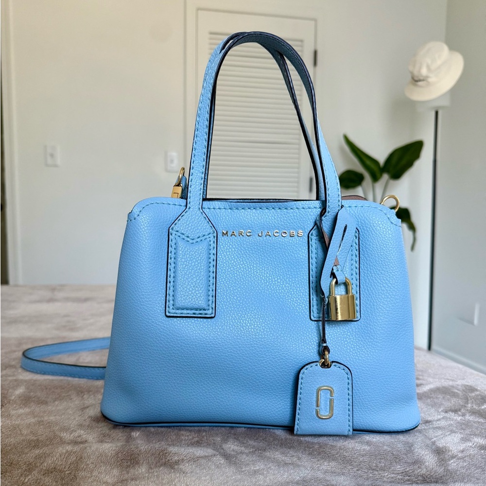 Marc Jacobs The Editor Leather Shoulder Bag in Misty Blue